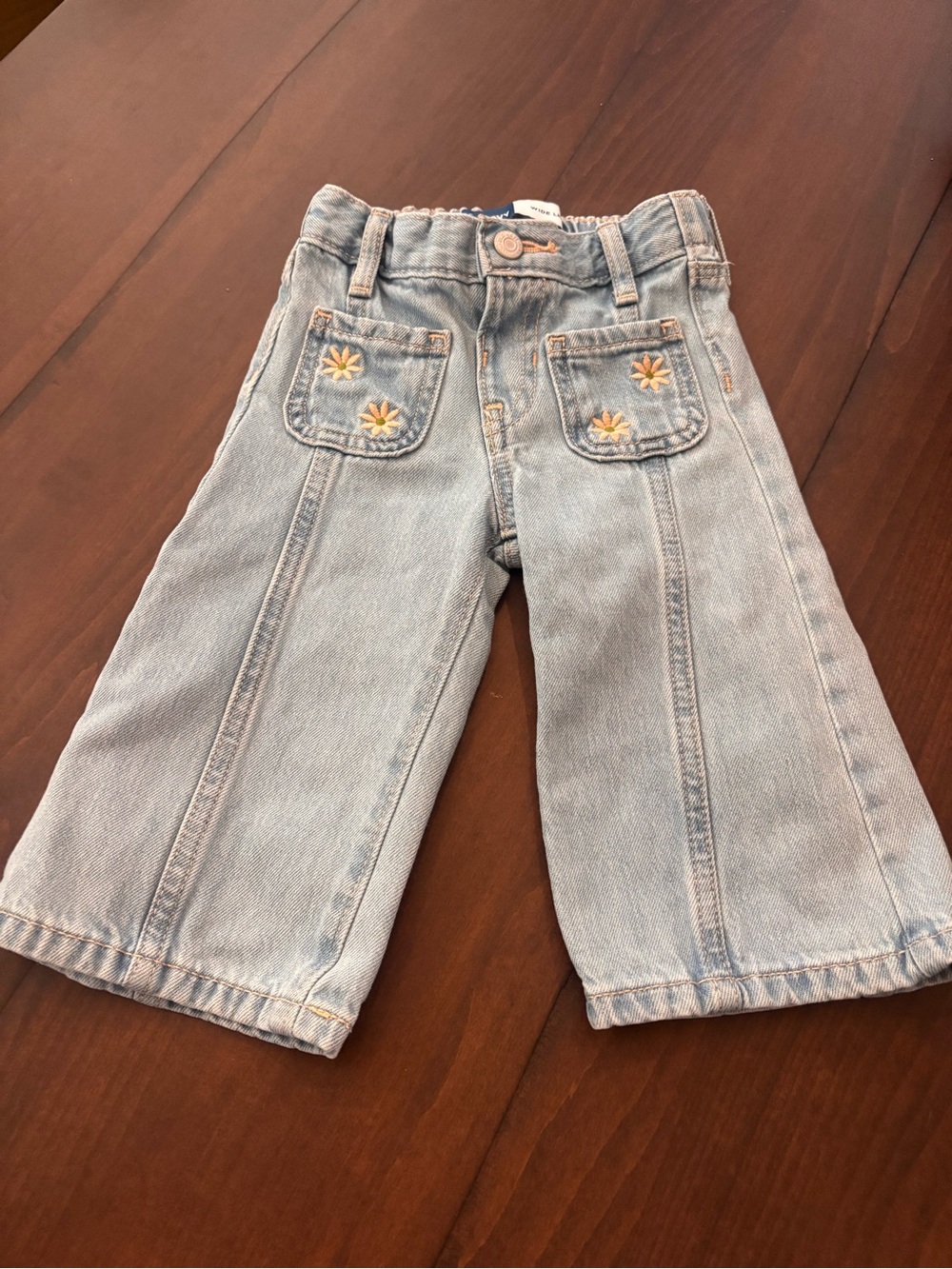 Old Navy Wide Leg Jeans with Daisy Embroidery